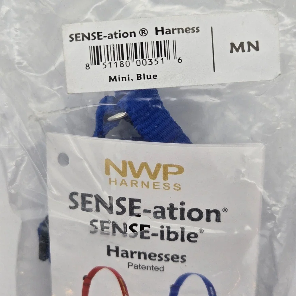 SENSE-ation No Pull Dog Trainer Walking Harness Mini Blue Nylon Adjustable Pet‎